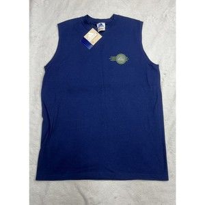 Deadstock Vintage 90s Adidas Navy Blue Sleeveless T-Shirt Men's Size Small NWT